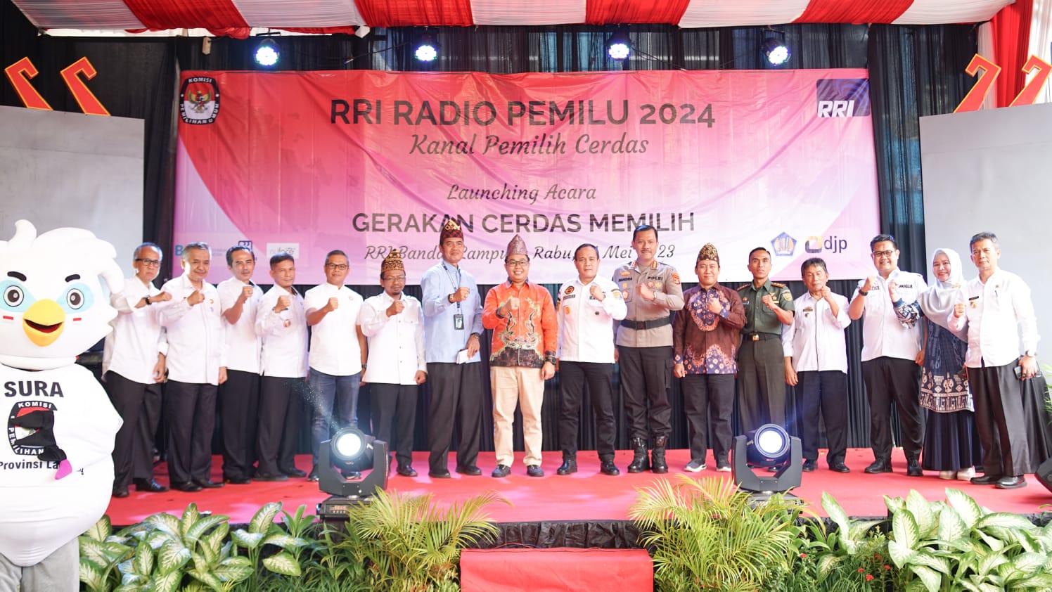 LPP RRI Bandar Lampung Launching Program Siaran Pemilu 2024 Gerakan Cerdas Memilih