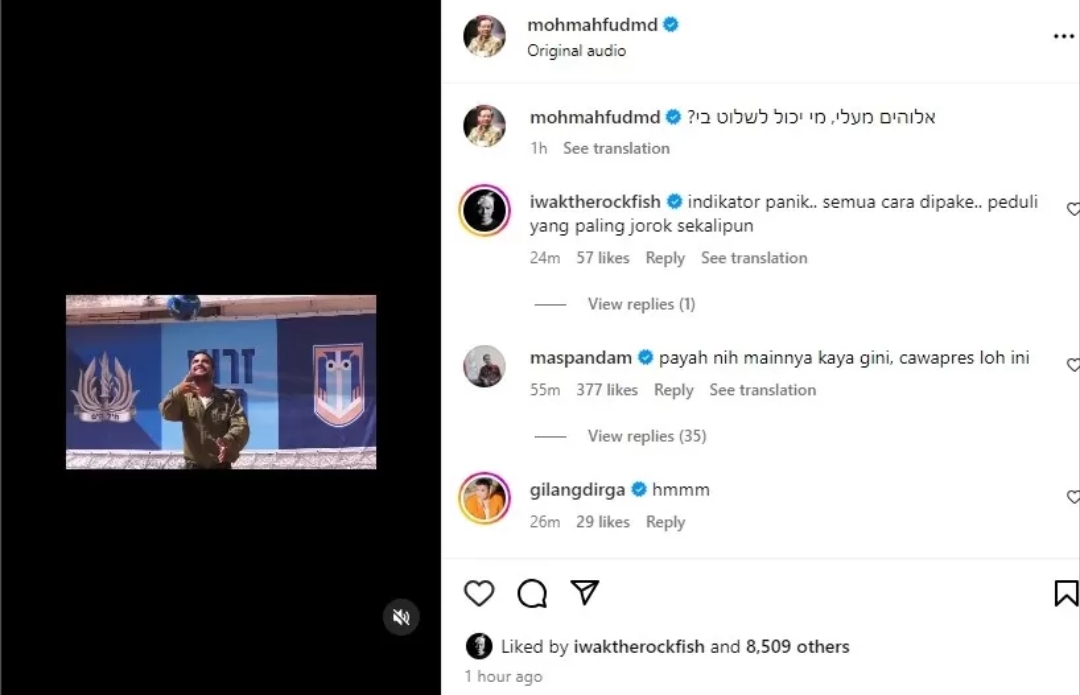 Posting Video Tentara Israel Nyundul Bola, Akun Mahfud MD Di Retas