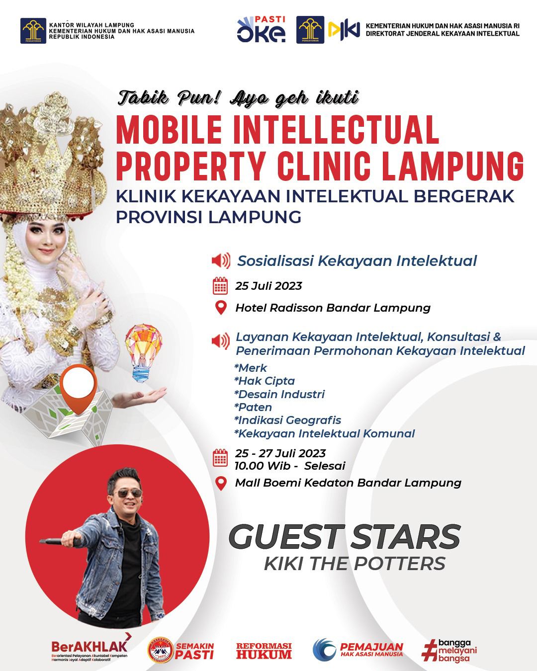 Kantor Wilayah Kementerian Hukum dan Ham RI Lampung Gelar Mobile Intellectual Property Clinic Lampung