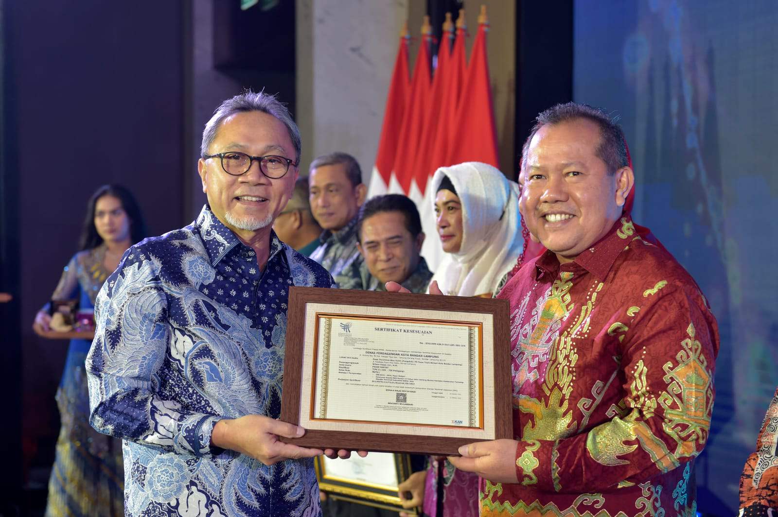 Kategori Daerah Tertib Ukur Dari Menteri Perdagangan RI Diberikan Kepada Pemerintah Kota Bandar Lampung Tahun 2023