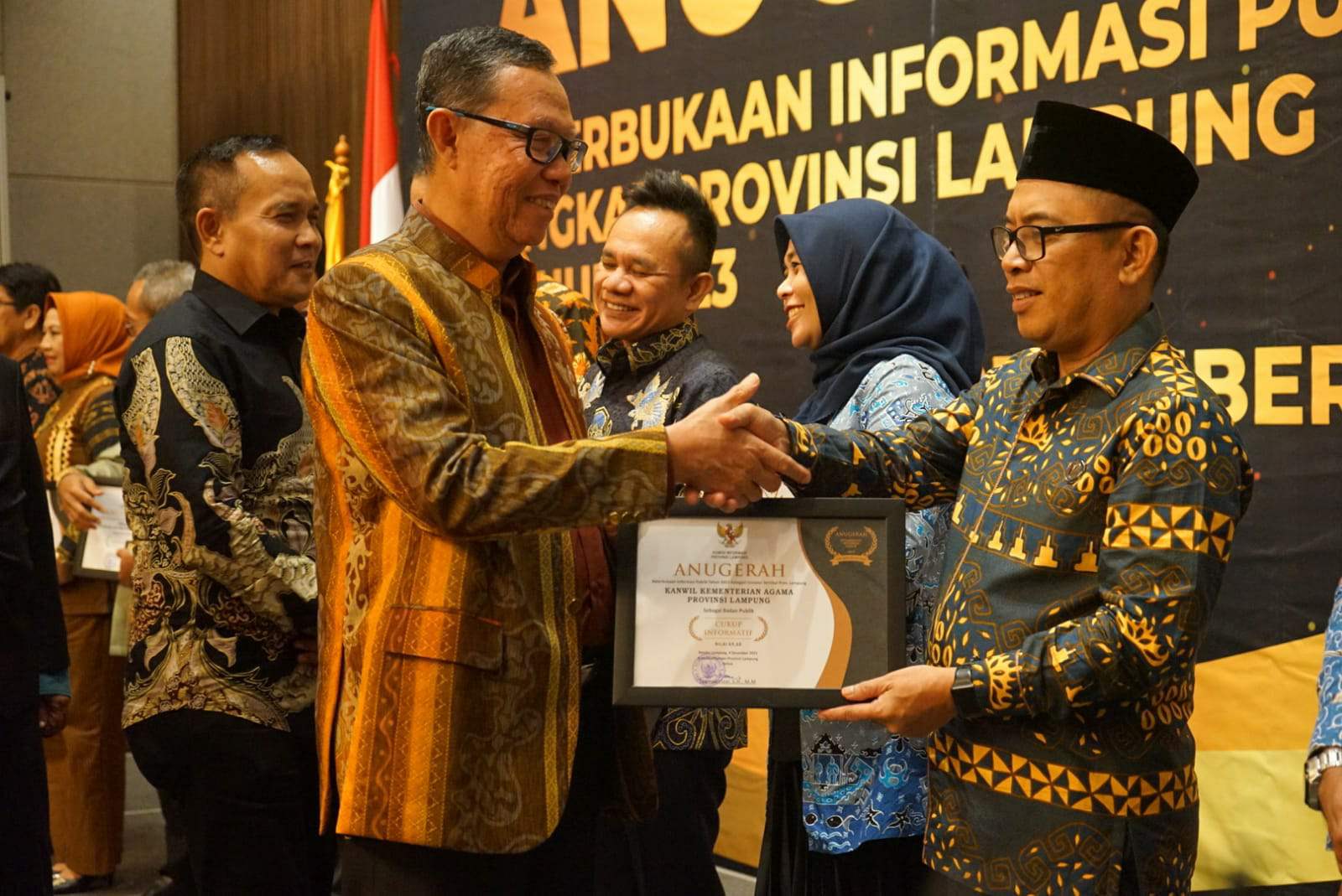 Kantor Wilayah Kementerian Agama Lampung, Meraih Predikat Instansi Vertikal Cukup Informatif, Tahun 2023