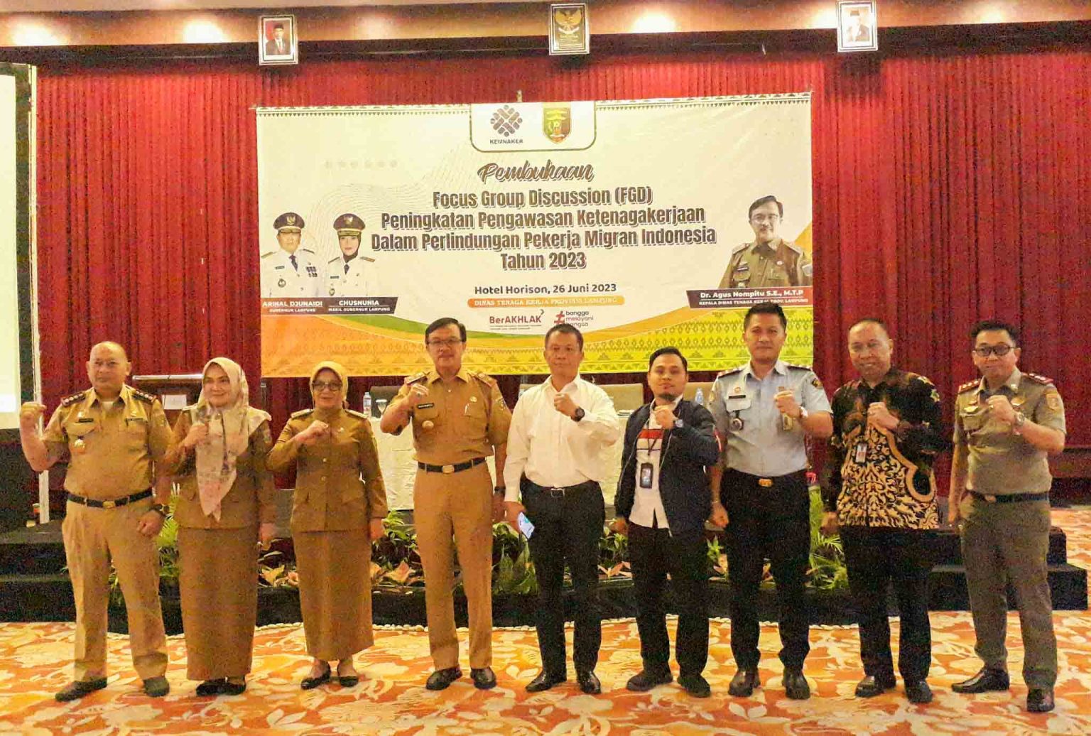 Disnaker Gelar FGD terkait Peningkatan Pengawasan Buruh Migran Lampung