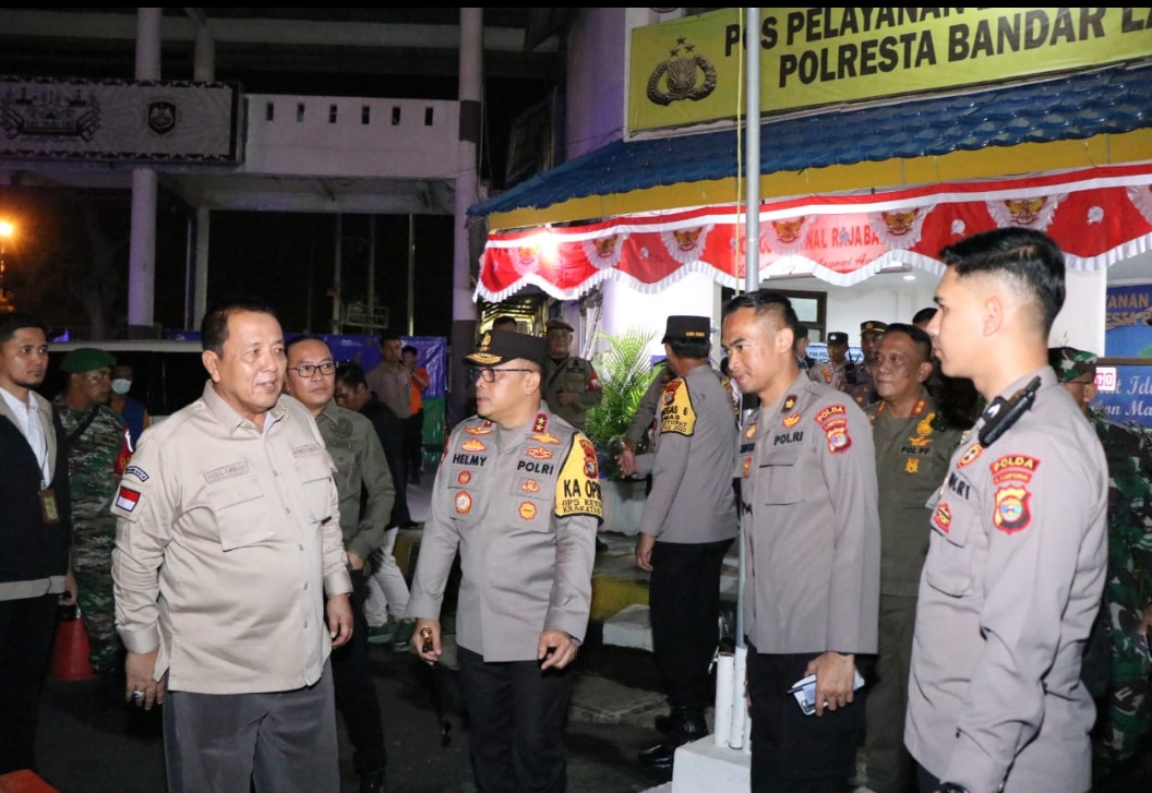 Gubernur Arinal Djunaidi Bersama Forkopimda Pantau Situasi  Malam Jelang Idul Fitri 1444 H