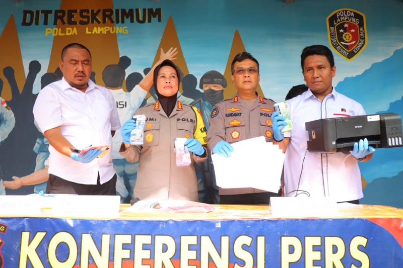 Ditreskrimum Polda Lampung Berhasil Ungkap Pelaku Peredaran Uang Palsu (Upal)