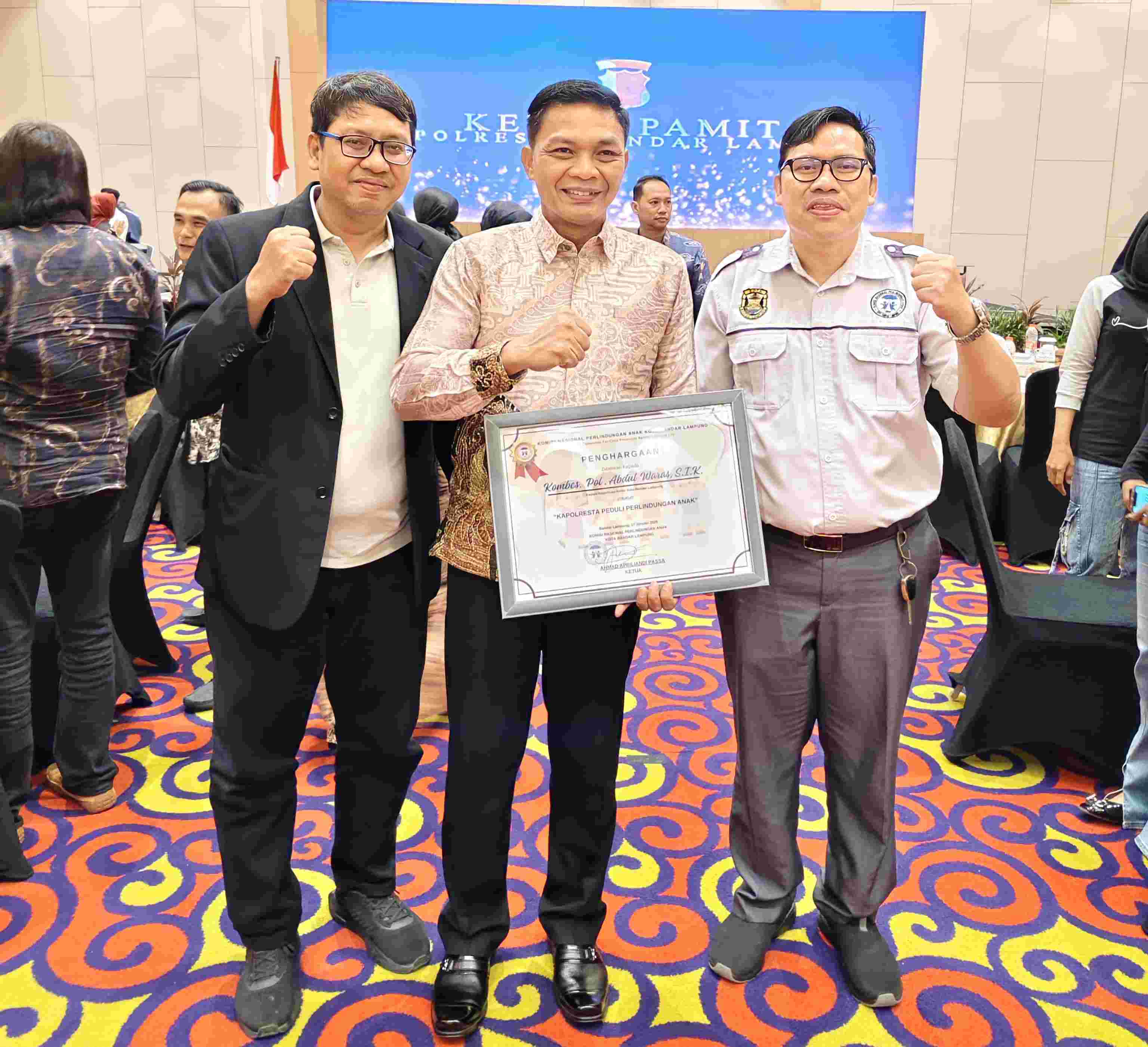 Kombes Pol Abdul Waras Raih Penghargaan Kapolresta Peduli Anak