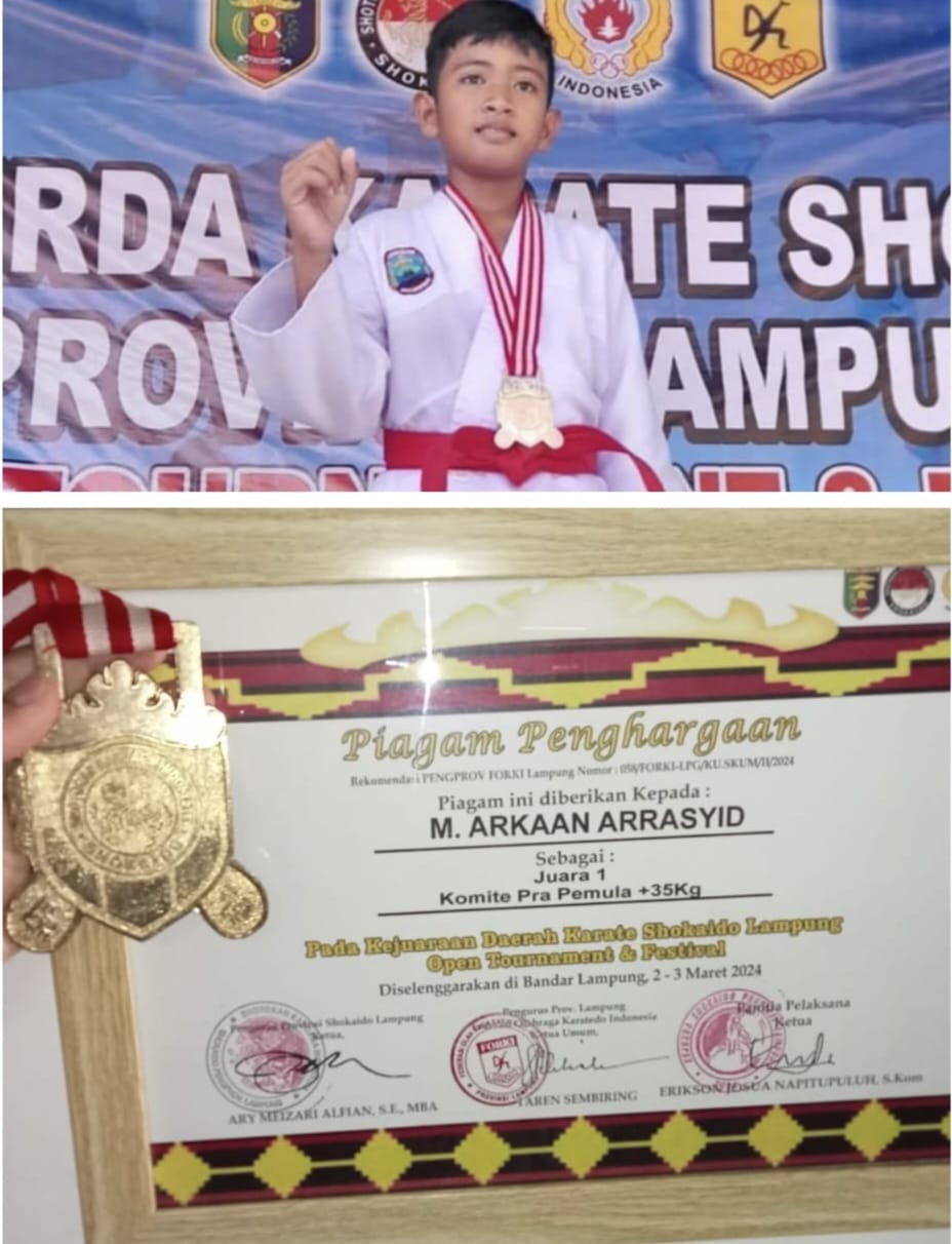 Siswa SD Negeri 1 Jati Mulyo Borong Juara di Kejurda Karate Lampung