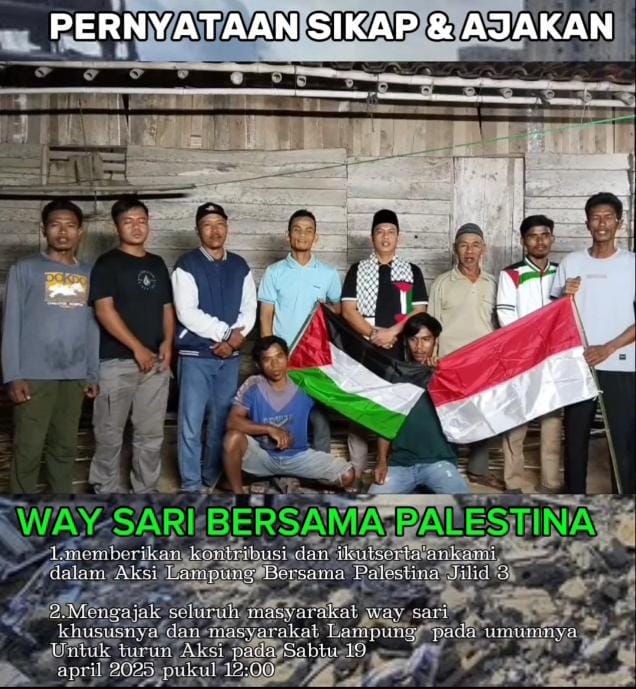 Kades Way Sari Jadi Teladan, Ajak Warga Lintas Agama Solidaritas untuk Palestina