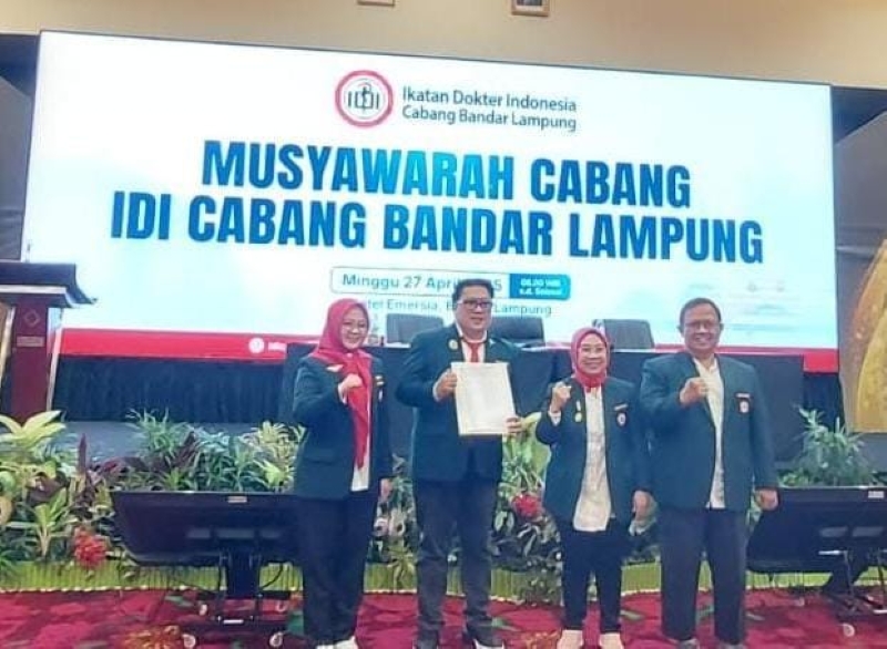 Aklamasi, Khadafi Indrawan Kembali Pimpin IDI Bandar Lampung Periode 2025 - 2028