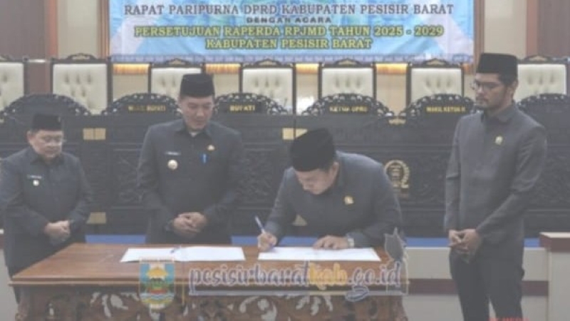 RPJMD Pesisir Barat 2025-2029 Disetujui DPRD