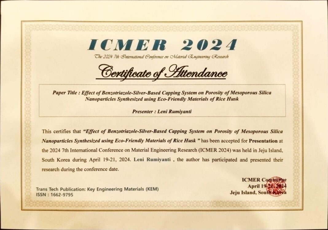 Dosen FMIPA Universitas Lampung Sabet Penghargaan Internasional di Korea Selatan