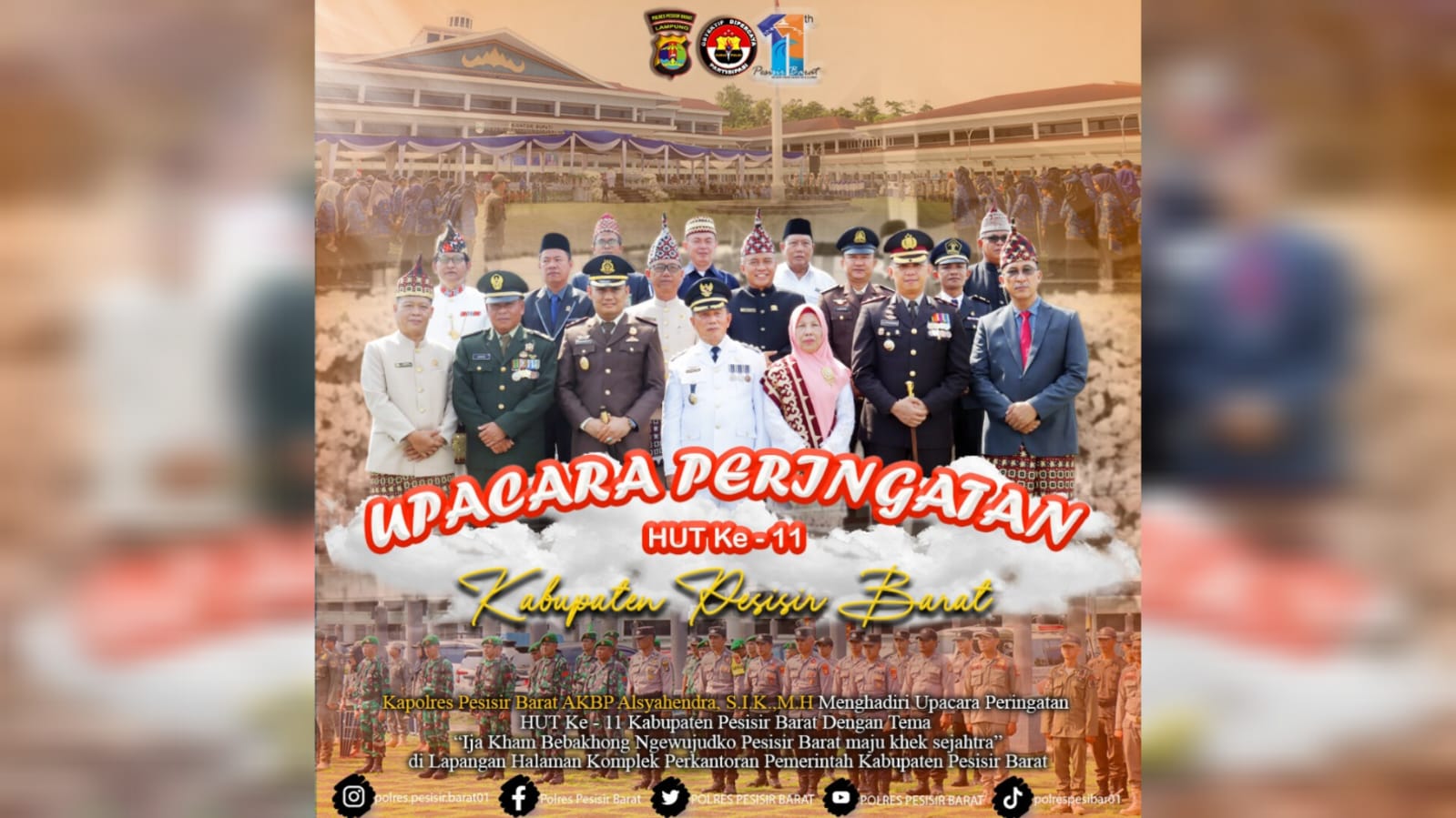 HUT ke-11 Pesisir Barat Kapolres Ajak Jaga Kamtibmas