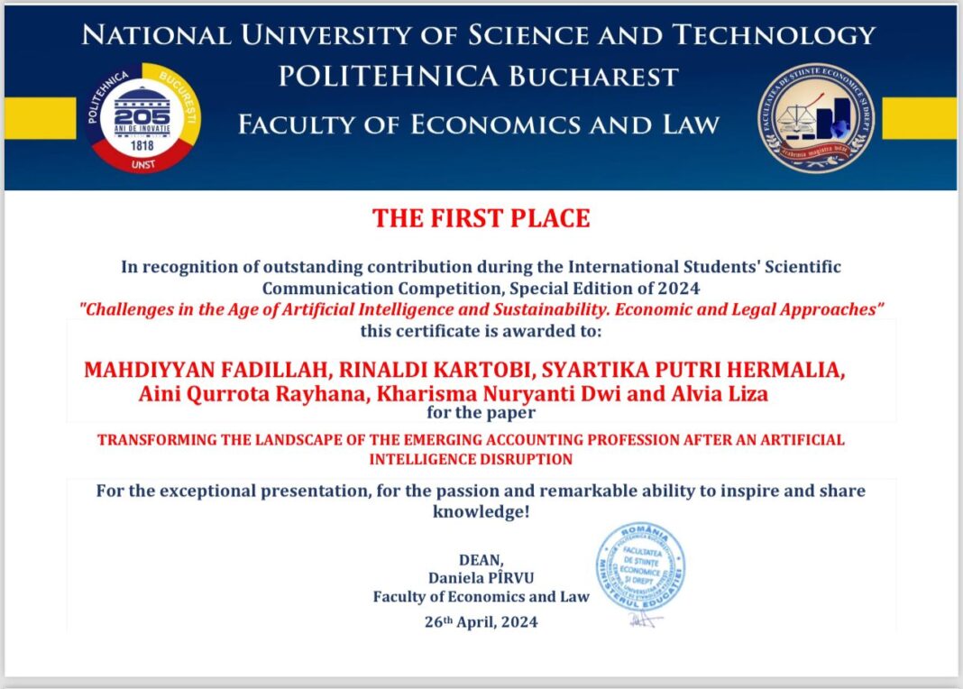 FEB Universitas Lampung Kuasai Kompetisi KTI di Rumania