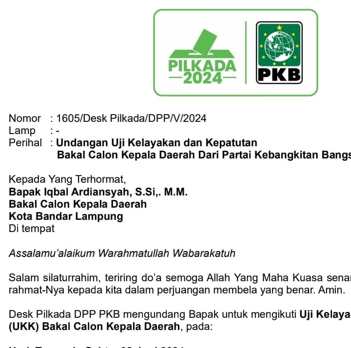 Iqbal Ardiansyah Ikuti Uji Kelayakan di DPP PKB