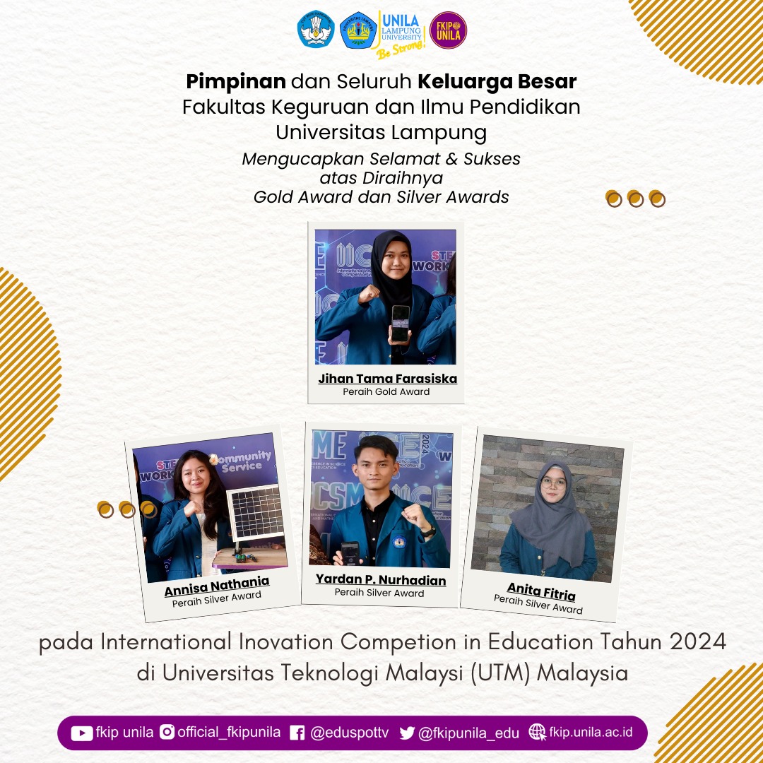 Mahasiswa FKIP Unila Panen Medali di Kompetisi Internasional Malaysia