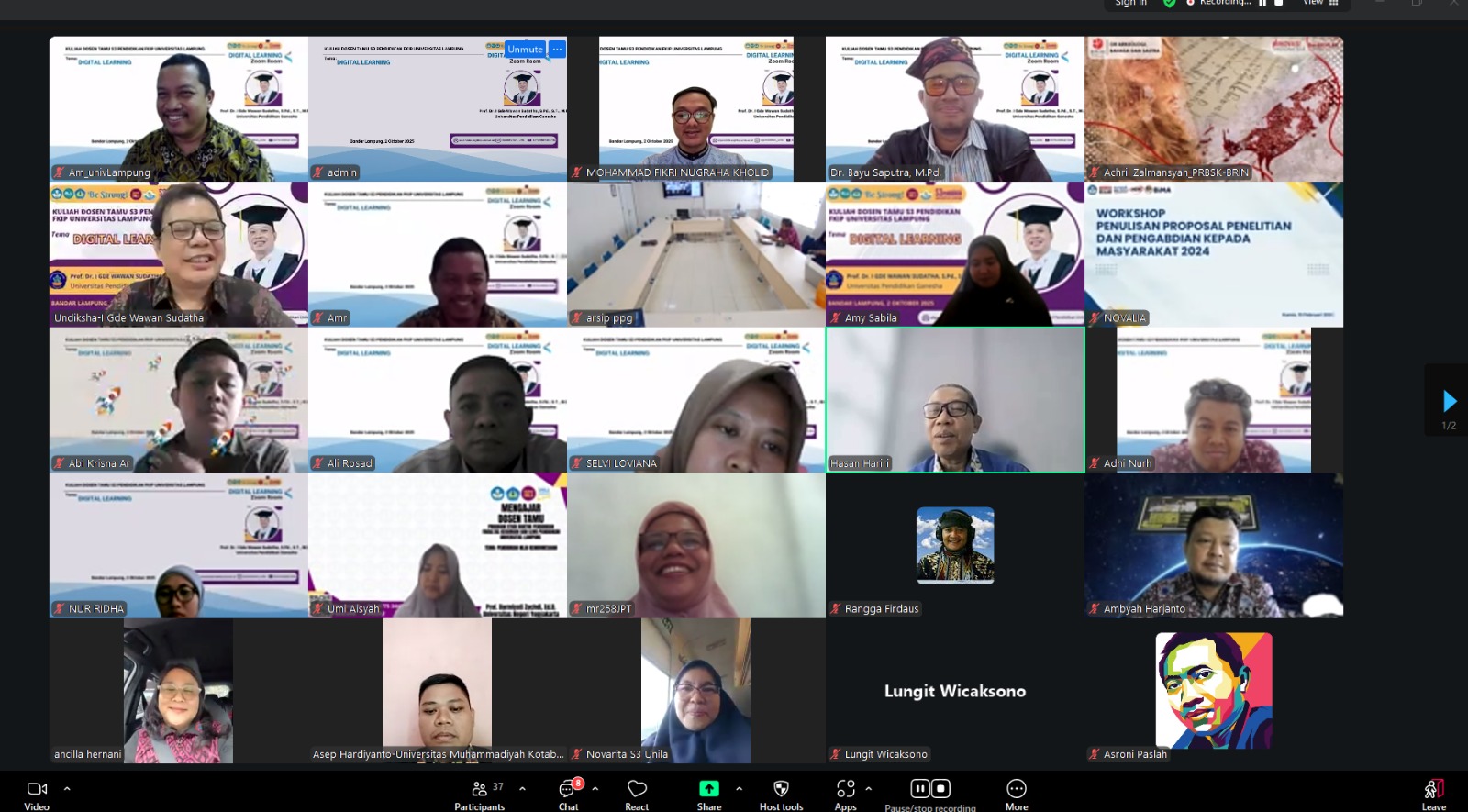 Profesor Wawan Sudatha Bahas Kunci Pembelajaran Digital di Kuliah Dosen Tamu S3 Pendidikan Unila