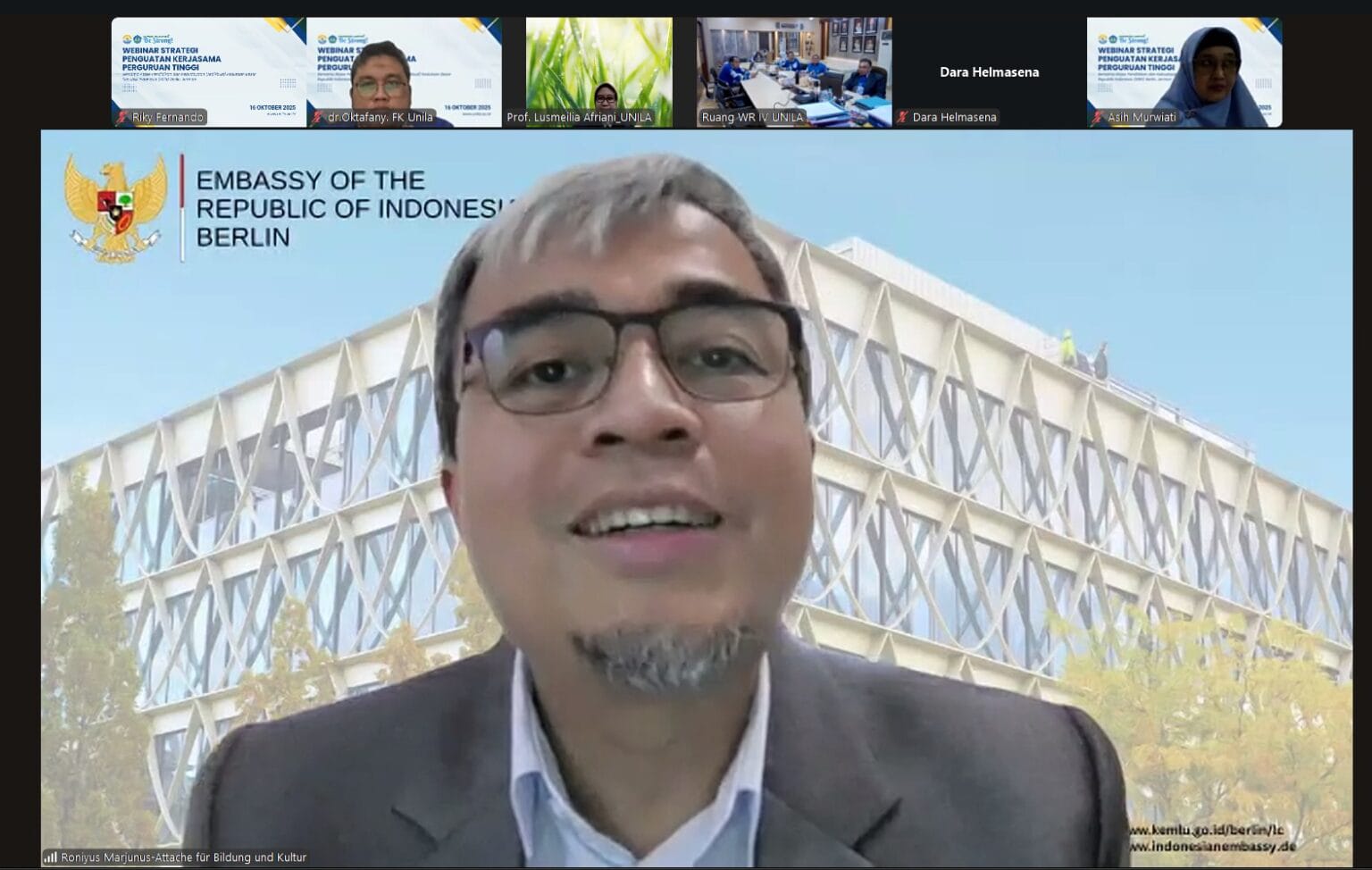 Kejar Kualitas Internasional, Unila Jalin Sinergi dengan Atase Pendidikan KBRI Berlin