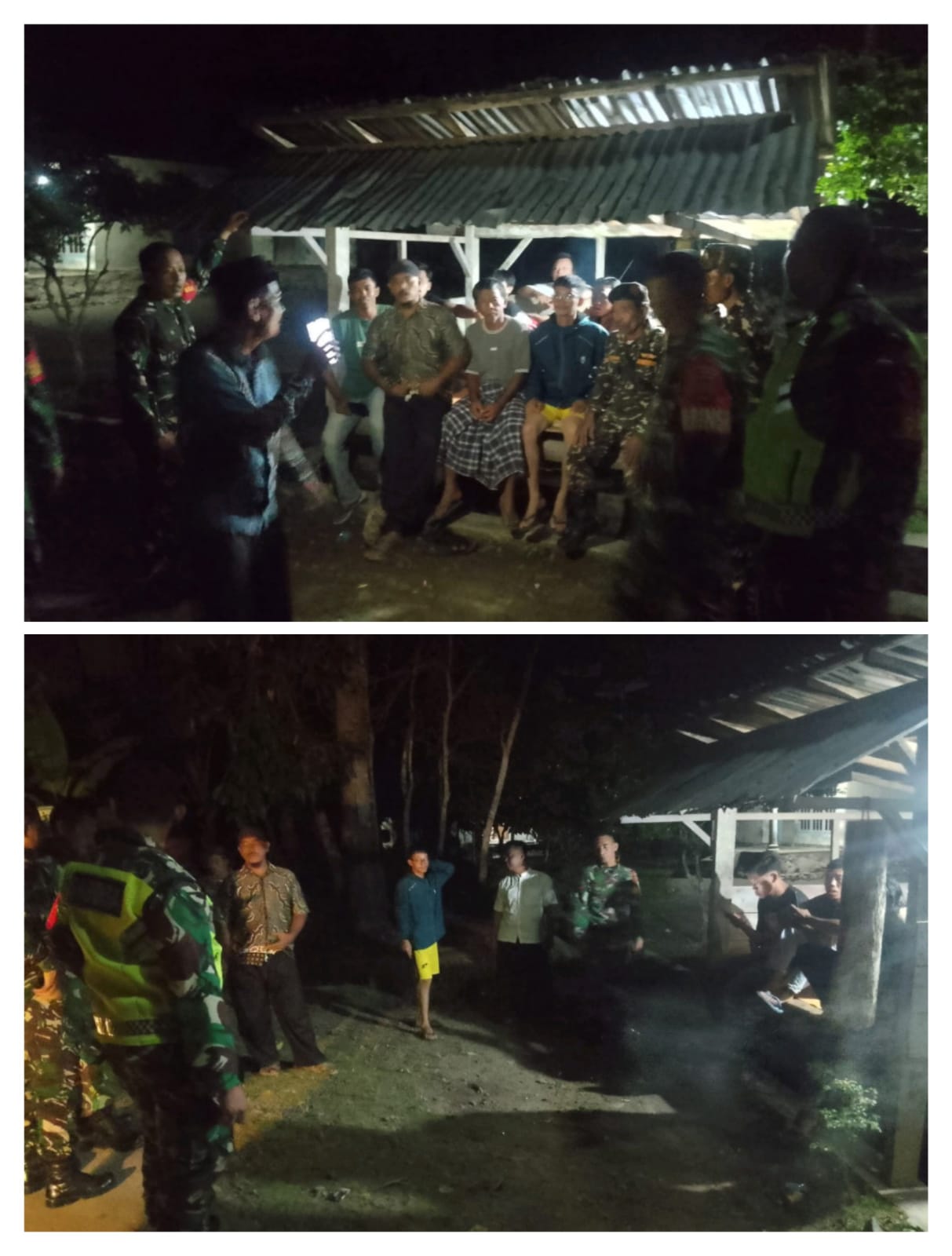 Pererat Sinergi, Koramil Wonosobo dan Banser Gelar Patroli Motor Cek Pos Kamling Tanggamus